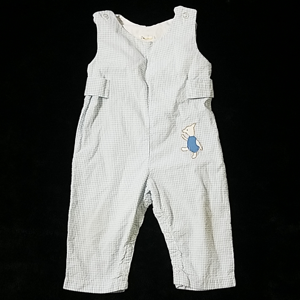 Vintage blue and white seersucker kids jum…